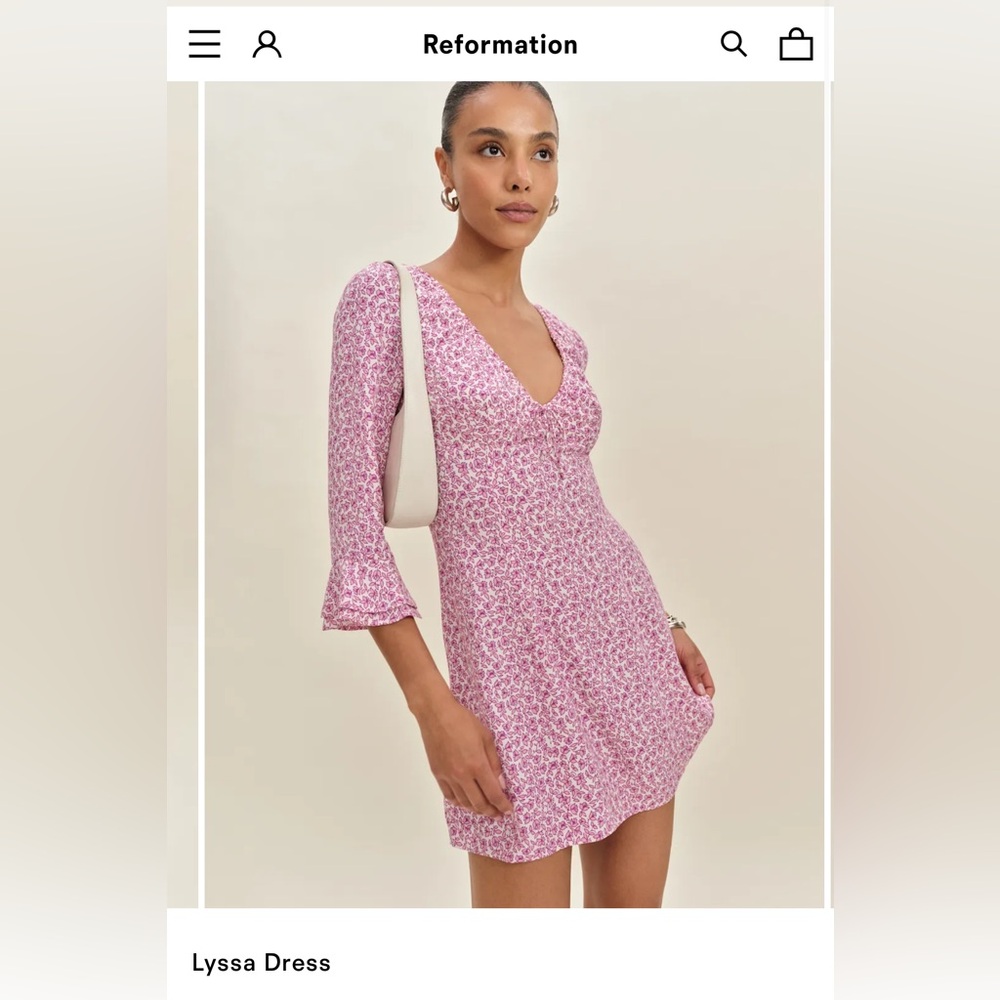 Reformation Lyssa Dress Pink - Size 10